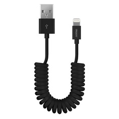 Кабель DEPPA витой, USB A(m) - Lightning (m), 1.5м, черный [72121]