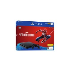 Игровая консоль SONY PlayStation 4 Slim с 1 ТБ памяти, игрой Marvel’s Spider-Man, CUH-2108B, черный