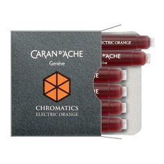 Картридж Carandache Chromatics (8021.052) Electric orange чернила для ручек перьевых (6шт)