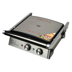 Электрогриль GFGRIL GF-180 Waffle&Grill&Griddle, серебристый и черный