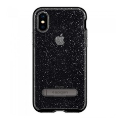Чехол (клип-кейс) Spigen Crystal Hybrid Glitter, для Apple iPhone X, серый [057cs22148] Noname