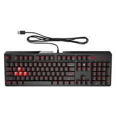 Клавиатура HP OMEN 1100, USB, черный + красный [1my13aa]