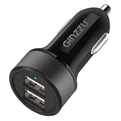 Автомобильное зарядное устройство GINZZU GA-4011UB, 2xUSB, 2.1A, черный