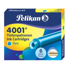 Картридж Pelikan INK 4001 TP/6 (301705) бирюзовые чернила для ручек перьевых (6шт) Пеликан