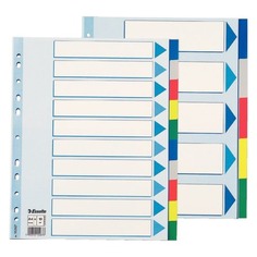 Разделитель индексный Esselte 15267 A4+ пластик 10 индексов цветные разделы