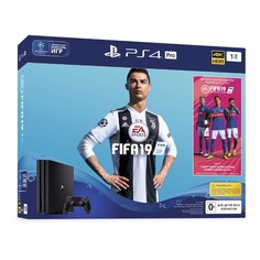 Игровая консоль SONY PlayStation 4 Pro с 1 ТБ памяти, игрой FIFA 19, CUH-7108B, черный