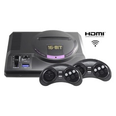 Игровая консоль SEGA Mega Drive с двумя беспроводными джойстиками и 150-ти встроенных игр, HD Ultra, черный