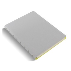 Тетрадь Filofax SAFFIANO FLUORO A5 PU 56л линейка съемные листы спираль двойная серый/салатовый