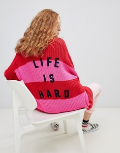 Кардиган с надписью life is hard Lazy Oaf - Мульти
