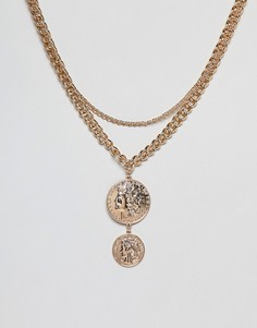 Золотистое ожерелье с монетой Missguided - Золотой