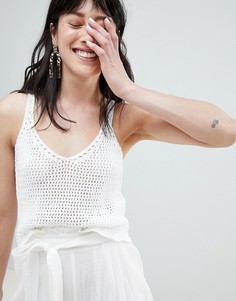 Кроп-топ в стиле кроше Stradivarius - Белый