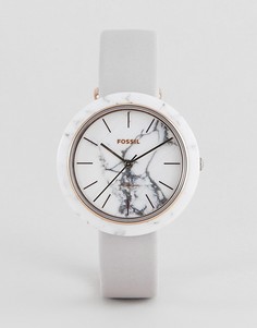 Белые часы с мраморным эффектом и кожаным ремешком Fossil ES4381 - Белый