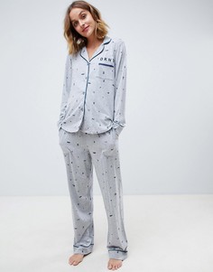 Пижамный комплект с принтом в подарочном наборе DKNY - Серый