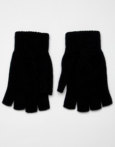 Перчатки без пальцев из овечьей шерсти Glen Lossie - Черный