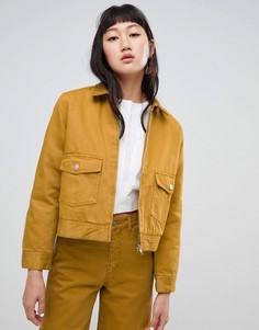 Джинсовая куртка с молниями из комплекта Weekday - Желтый