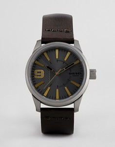 Мужские часы с коричневым кожаным ремешком Diesel DZ1843 Rasp - Коричневый