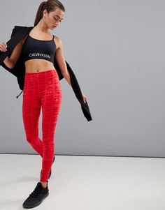Леггинсы с логотипом Calvin Klein Performance - Красный