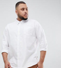 Белая оксфордская рубашка с длинными рукавами BadRhino Big - Белый