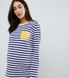 Лонгслив в полоску с контрастным карманом ASOS DESIGN Maternity - Мульти