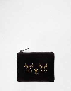 Бархатный кошелек с молнией ASOS DESIGN - Черный