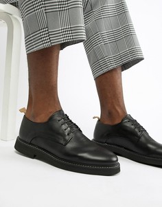 Черные кожаные туфли на шнуровке ASOS DESIGN - Черный