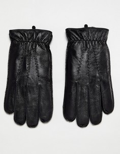 Кожаные перчатки с подкладкой из искусственного меха Dents - Черный