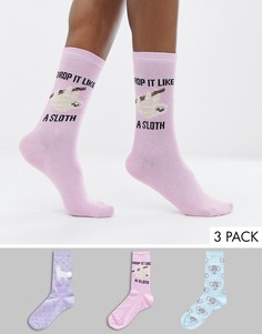 Набор из 3 пар носков New Look - Розовый