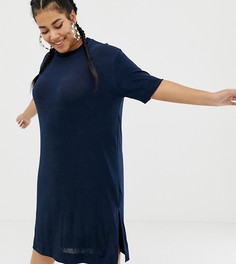 Платье-футболка миди COLLUSION Plus - Темно-синий