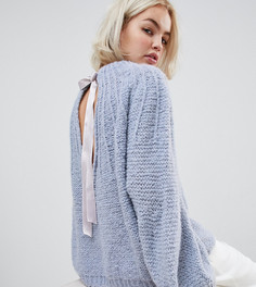 Пушистый джемпер ручной вязки OneOn - Синий