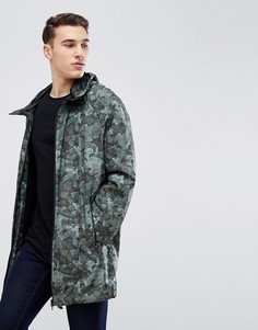 Зеленая куртка с камуфляжным принтом и капюшоном Stradivarius - Мульти