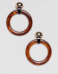 Черепаховые серьги-кольца Stradivarius - Коричневый
