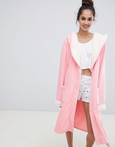Розовый пушистый халат Chelsea Peers - Розовый