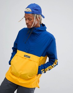 Сине-желтая ветровка без застежки с капюшоном Timberland - Темно-синий