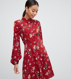 Платье-рубашка с цветочным принтом Influence Tall - Красный
