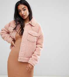 Плюшевая куртка Missguided Petite - Розовый