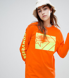Оранжевая oversize-футболка с логотипом Converse - Оранжевый