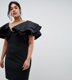 Черное платье мини с глубоким вырезом True Violet Plus - Черный