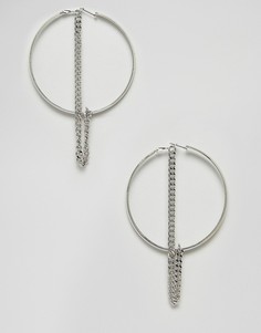 Серьги-кольца с геометрическим дизайном New Look - Серебряный