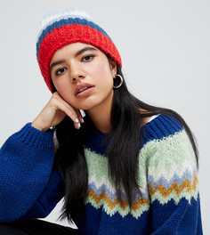 Пушистая шапка ручной вязки с эффектом деграде OneOn - Мульти