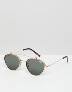 Круглые солнцезащитные очки в золотистой оправе Quay Australia X Elle Ferguson Elle - Золотой