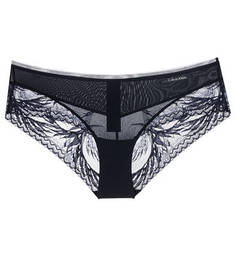 Синие трусы-шорты с кружевными вставками Calvin Klein