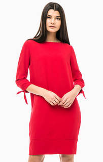 Красное платье средней длины с застежкой на спине S.Oliver