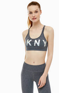 Короткий спортивный топ с принтом Dkny