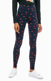 Хлопковые леггинсы синего цвета Only