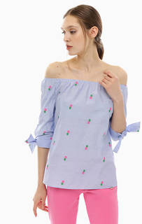 Синяя хлопковая блуза в полоску Rich&;Royal