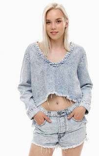 Джинсовая блуза оверсайз с принтом One Teaspoon