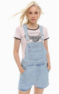 Синий джинсовый комбинезон с шортами Wrangler