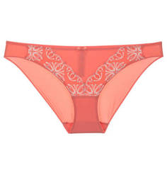 Трусы-слипы кораллового цвета с вышивкой Chantelle