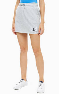 Короткая хлопковая юбка с карманами Calvin Klein