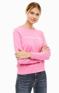 Хлопковый свитшот с принтом Calvin Klein
